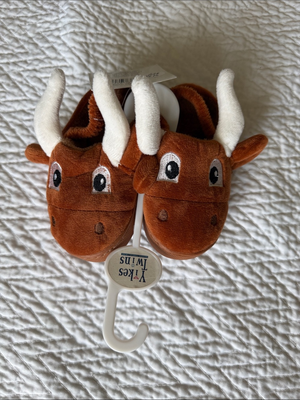 Vast & Co Kids Brown Bull Slippers - Plush Animal Slip-Ons